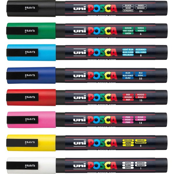 Uni-Ball Posca Paint Marker, 8PK UBCPC3M8C